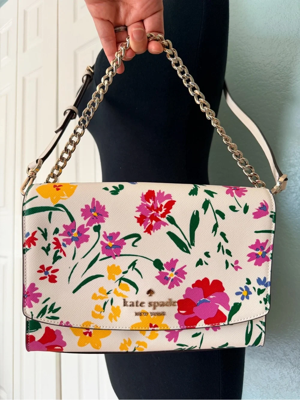 kate spade New York Carson Garden Bouquet White Floral Convertible Crossbody